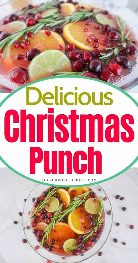 Looking for Christmas Punch recipe ideas without alcohol? Try this delicious holiday punch recipe for your next Christmas party. Non Alcoholic Party Punch, Non Alcoholic Holiday Punch, Alcoholic Party Punch, Holiday Party Punch, Non Alcoholic Christmas Punch, Party Punch Alcohol, Alcoholic Party, Cranberry Mocktail, Holiday Punch Recipe