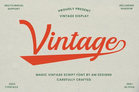 Magic Vintage Font | AM Designs | FontSpace 1950s Font, 80s Typography, Vintage Script Fonts, Timeless Font, Bus Wrap, Font Creator, Vintage Script, Vintage Font, Vintage Display