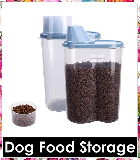 GreenJoy 2 Pack 2lb/2.5L Pet Food Storage Container with Measuring Cup, Can Covers and Bowl for Small Dog, Cat, Waterproof-BP Pet Food Storage Container, Dog Food Storage Containers, Pet Food Container, Pet Food Containers, Dog Food Container, Cat Bird, Pet Food Storage, Cat Food Storage, Dog Food Storage