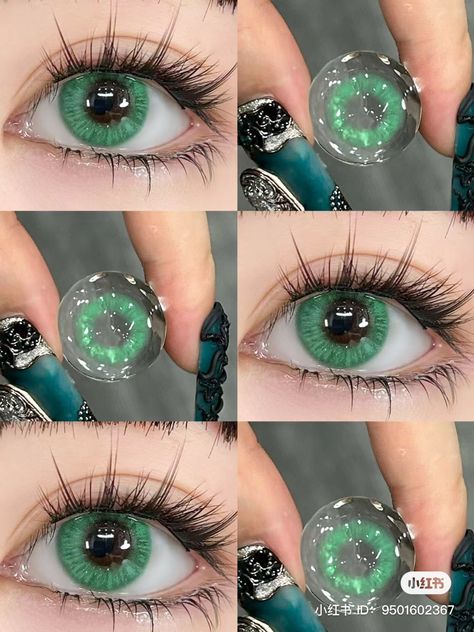 Green Eye Lens, Green Eye Contacts, Cool Contacts, Rare Eye Colors, Eye Lens Colour, Eye Color Chart, Green Contacts Lenses, Colored Eye Contacts, Cosmetic Contact Lenses