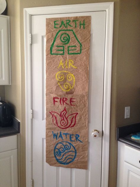 Four Elements Themed Party, Avatar The Last Airbender Party Decorations, Avatar The Last Airbender Themed Party, Avatar The Last Air Bender Birthday Party Ideas, Avatar The Last Airbender Crafts, Avatar The Last Airbender Party Ideas, Avatar Room Decor, Last Airbender Party, Avatar The Last Airbender Party