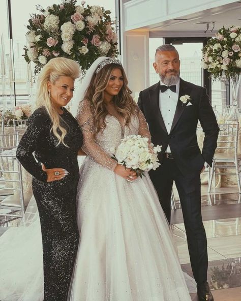 Long Island Medium fans go wild over Theresa Caputo's ex Larry looking 'so fine' at daughter Victoria's wedding | The Sun Theresa Caputo Long Island Medium, Casual Dresses For Summer, Theresa Caputo, Famous Weddings, Long Island Medium, Best White Elephant Gifts, Moves Like Jagger, Victoria Wedding, Dresses Satin