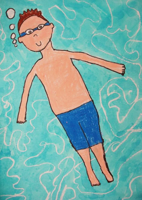 Mrs. O'Connell's Art Room: Hockney Underwater Portraits Swimming Art For Kids, David Hockney Pool, Third Grade Art Project, Summer School Art, Swimming Art, Third Grade Art, Underwater Portrait, Summer Art Projects, Underwater Art