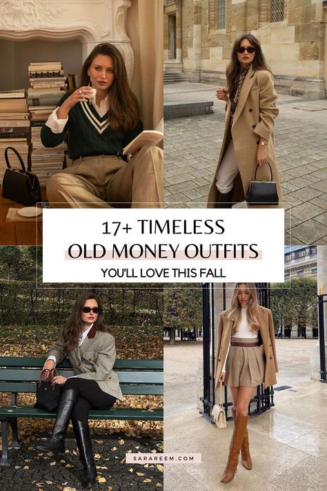 Elevate your style with old money fall outfit ideas for 2024. Discover timeless, classy outfits that blend preppy charm with effortless chic. These fall outfits offer perfect outfit inspo for a refined, sophisticated look. Embrace the season with outfit ideas that never go out of style! I’m sharing some of the best old money outfit ideas for fall 2024. Whether you're heading to a casual lunch or a formal event, these looks will have you covered. Fall Horse Race Outfit, Chic Fall Outfits Classy, Fall Old Money Outfits, Old Money Outfit Women, Fall Old Money, Winter Outfit For Women, Old Money Fall, Preppy Looks, Lunch Outfit