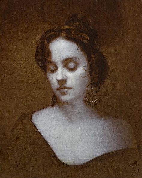 Piambura of Heather #4, oil on Beligian linen 20 x 16 in. by Adrian Gottlieb Hair, Art