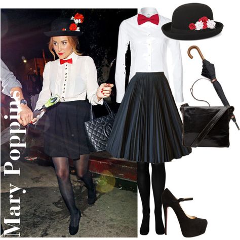 Mary Poppins Costume Women, Mary Poppins Outfit Ideas, Marry Poppins Outfits, Marry Poppins Kostüm, Disfraz Mary Poppins, Mary Poppins Disfraz, Mary Poppins Halloween Costume, Mary Poppins Outfit, Disney Fancy Dress