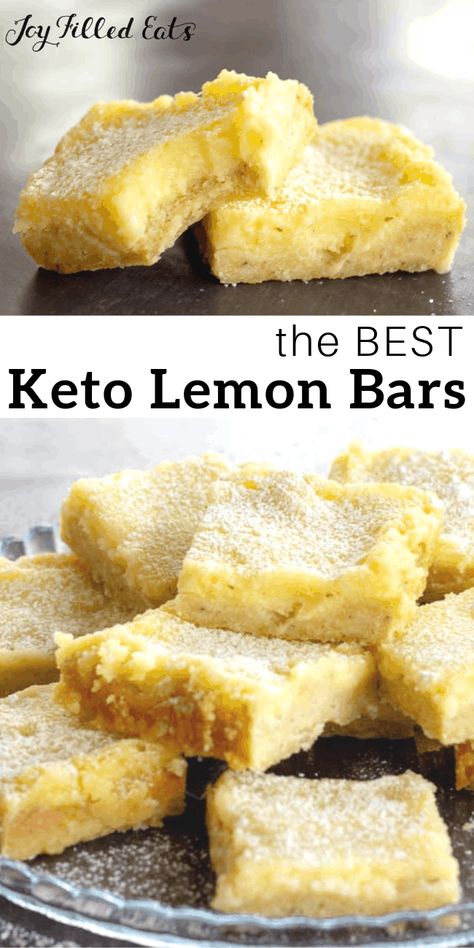 This easy Keto Lemon Bars Recipe comes together in minutes. When you are craving a fresh and vibrant dessert my low carb lemon squares will be the perfect fix. Only 6 simple ingredients to make the perfect lemon custard filling for lemon bars. This simple bar recipe is low carb, keto, gluten-free, grain-free, sugar-free, and Trim Healthy Mama friendly. Lemon Squares Recipe Easy, Keto Lemon Bars, Lemon Squares Recipe, Lemon Bar, Desserts Keto, Lemon Bars Recipe, Postre Keto, Lemon Squares, Joy Filled Eats