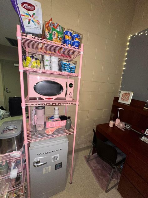 Organization Dorm, Single Dorm Room, Dorm Organization, College Dorm, Coffee Bar, Dorm Room, Room Ideas, Sweet Home, Dorm Rooms