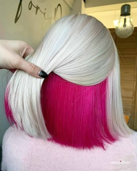 Hair Color Mushroom Brown, Hair Color For Brown Hair, Pink Underneath Hair, Two Tone Hair Color Ideas, Mushroom Brown Hair Color, Hair Color Ideas Trendy, Hair Color For Short Hair, Hair Color Designs, Color For Short Hair