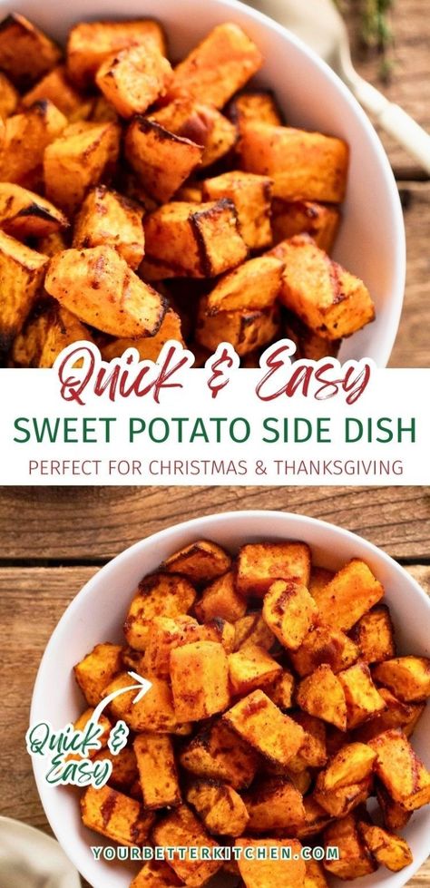 Discover the best way to make sweet potatoes in the air fryer! Perfect as a holiday side dish for a crowd, these tasty sweet potatoes are a must-have for Thanksgiving or Christmas. With minimal prep and delicious results, they’re ideal for bringing a warm, veggie-filled touch to your holiday meals. Sweet Potatoes For A Crowd, Potatoes For A Crowd, Side Dish For A Crowd, Meatloaf Sides, Air Fryer Sweet Potatoes, Dish For A Crowd, Potatoes In The Air Fryer, Canned Yams, Sweet Potato Side Dish