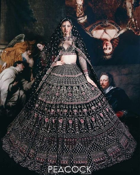 Give Yourself A Boldness Rich Beauty With These Irresistible Black Lehenga That Will Make You Truly Insane! | Weddingplz Black Indian Wedding, Lehenga Black, Lehenga Inspiration, Falguni Shane Peacock, Bridal Lengha, Black Lehenga, Lehenga Designs Simple, Designer Bridal Lehenga, Lehenga Wedding