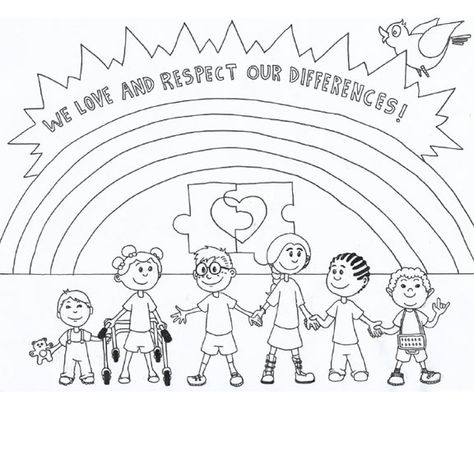 diversity-coloring-page-web Diversity Colouring Pages, Accepting Differences Activities, Empathy Coloring Pages, Diversity Worksheets For Kids, Tolerance Activities For Kids, Respect Coloring Pages, Tolerance Day Ideas, Diversity Crafts For Kids, Diversity Coloring Pages