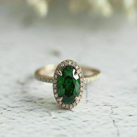 Shop these stunning women's engagement and wedding rings with lab-created diamonds and emerald! Handmade in the USA with seller warranty. #EngagementRing #WeddingRing #LabCreated #HandmadeJewelry Emerald Engagement Ring Green, Emerald Diamond Ring, Lab Created Emerald, Emerald Engagement, Halo Diamond Engagement Ring, Emerald Engagement Ring, Green Emerald, Halo Engagement Ring, Halo Engagement