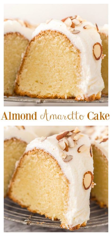 Amaretto Pound Cake Recipe, Amaretto Bundt Cake, Amaretto Pound Cake, Amaretto Cream, Amaretto Cake, Nature Cake, Almond Pound Cakes, Baker By Nature, Pound Cake Recipe