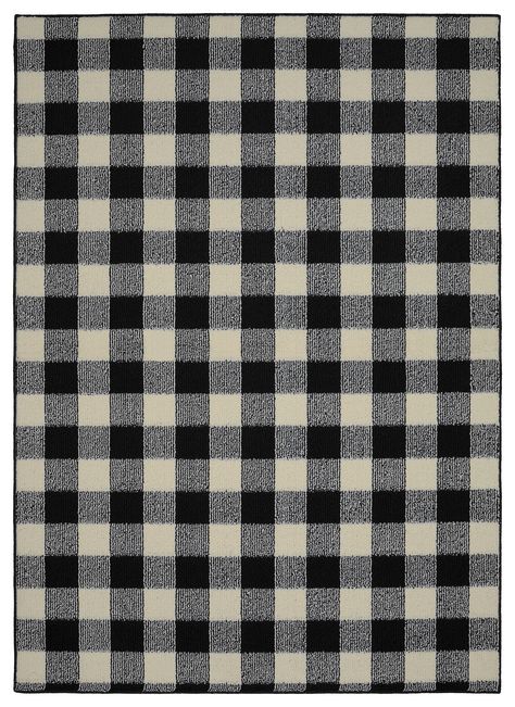 Garland Rug Country Living 7 ft. x 10 ft. Black/Ivory Modern Farmhouse Area Rug - Walmart.com - Walmart.com Ivory Area Rugs, Plaid Area Rug, Plaid Rug, Farmhouse Area Rugs, Color Representation, Christmas Rugs, Black And White Gingham, Rug Black, Cozy Farmhouse