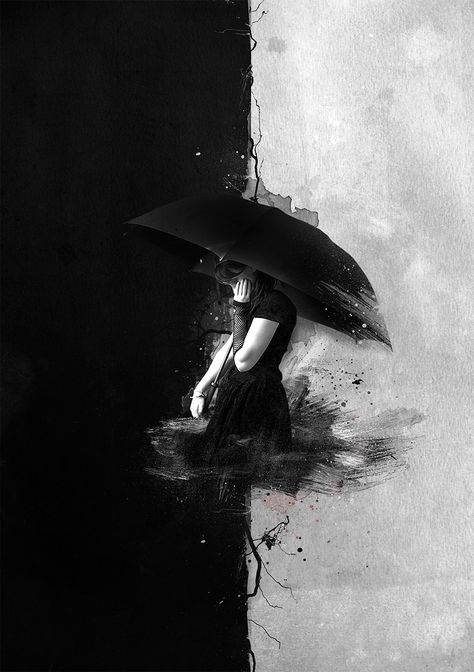 umbrella Umbrella Art, Under My Umbrella, Rainy Days, White Photography, The Rain, Umbrella, Art Photography, Black White, Paintings