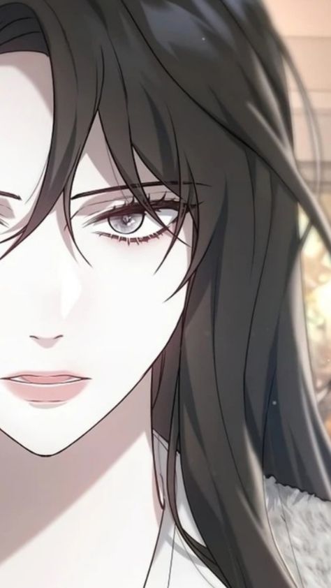 Manhwa Female Lead Black Hair, Black Hair Manhwa Girl, Manhwa Girl Black Hair, Manhwa Girl, Girls With Black Hair, Hair Icon, Queen Hair, Gray Eyes, Long Black Hair