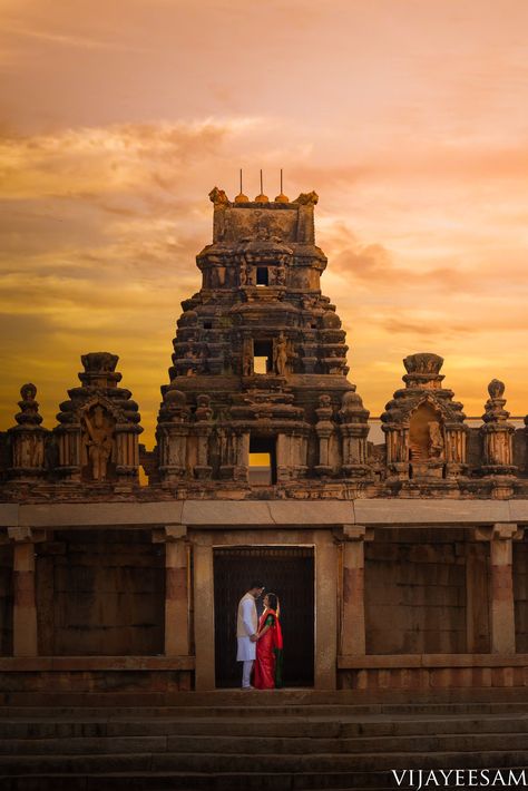 Between Heaven & Earth Temple Photography Couple, Temple Prewedding Shoot, Couple Temple Photoshoot, Temple Wedding Indian, Temple Couple Photoshoot, Preshoot Ideas, Temple Poses, Temple Photoshoot, Temple Shoot