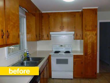 Knotty Pine Kitchen, Pine Kitchen Cabinets, Kitchen Cabinets Before And After, Tiny Kitchen Remodel, Redo Kitchen Cabinets, Kitchen Remodel Pictures, 1970s Kitchen, Before After Kitchen, Redo Cabinets