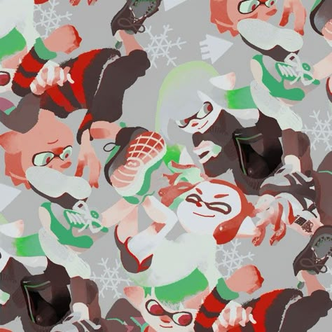 Splatoon Christmas Wallpaper, Splatoon Christmas Pfp, Christmas Splatoon, Splatoon Christmas, Splatoon 2 Marie, Splatoon Official Art, Season Wallpapers, Splatoon Pfp, Cartoon N