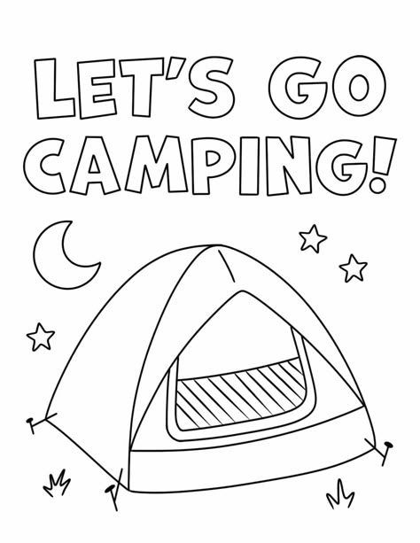 Free Camp Coloring Pages ⋆ The Hollydog Blog Preschool Camping Coloring Pages, Camping Theme Preschool Activities Free Printables, Camping Dot Marker Pages, Camping Crafts Preschool Art, Smores Coloring Page, Camping Theme For Kindergarten, Camping Art Projects For Toddlers, Camping Arts And Crafts For Preschool, Camping Art Activities For Preschool