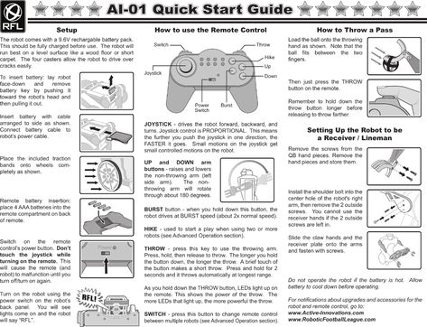 Active Innovations AI01RM Robotic Toy Remote Control User Manual GUIDE SIDE 1 FINAL Robotic Toys, Manual Design, Kids Book, User Guide, Kids' Book, Digital Media, Book Design, Remote Control, Media