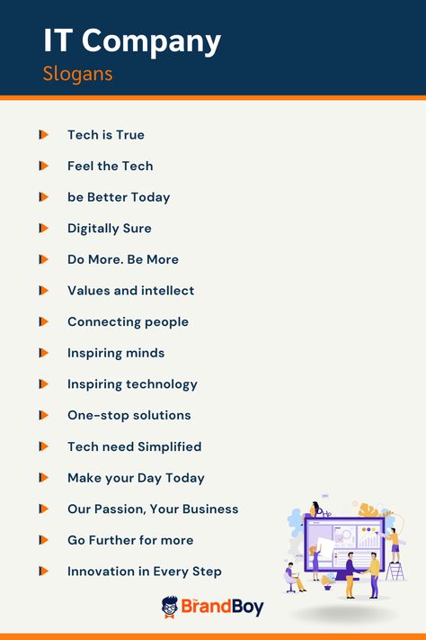 It Company Slogans Tagline Ideas For Business, Advertising Slogans, Cool Slogans, Catchy Slogans, It Company, Marketing Collateral, Company Slogans, Business Advertising, Business School