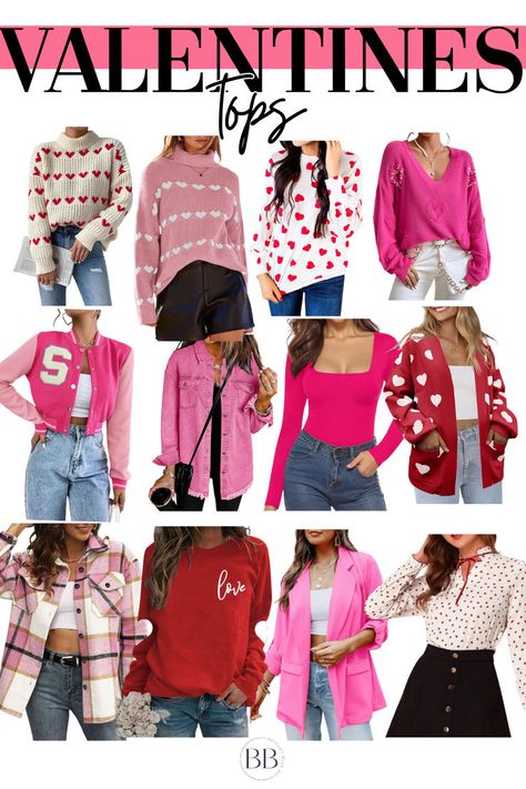 Date night outfit, Women’s fashion, Valentines aesthetic, Heart sweater, Valentine sweater, All pink outfit, Romantic red dress, Romantic outfit, Valentines day teacher outfits, Vintage cute outfit, Valentine nails, Valentines day shirts for women, Cute valentines day outfits, Valentines outfits for women, Pink dress, preppy date night outfit, preppy aesthetic, girly aesthetic, on Wednesdays we wear pink, mean girls aesthetic, cute outfit, pink preppy, glam date night outfit, pink pants, fashion Valentines Day Dates, Outfit For Valentines Day, Valentines Day Outfits Casual, Tops Amazon, Preppy Jacket, Heart Cardigan, Pink Preppy, Trendy Pants, Stylish Skirts