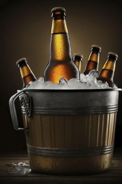 Bucket Of Beer, Ice Fantasy, Beer Bucket, Funny Cartoon Pictures, Club Poster, Tshirt Printing Design, Beer Brands, Party Background, Beautiful Fantasy Art