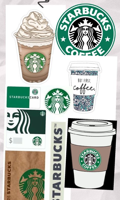 Starbucks Stickers Aesthetic, Starbucks Pictures, Starbucks Party, Starbucks Wallpaper, Travel Book Design, 4k Phone Wallpapers, Diy Phone Case Design, Coffee History, Plant Book