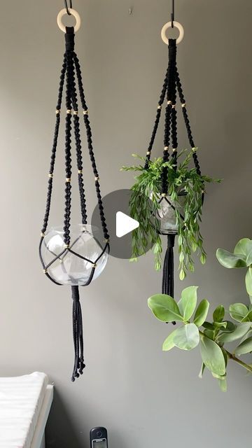 Macrame Home, Macrame Home Decor, Black Macrame, Macrame Hanger, Macrame Plant Hangers, More To Come, I Can Do It, Black Decor, New Series