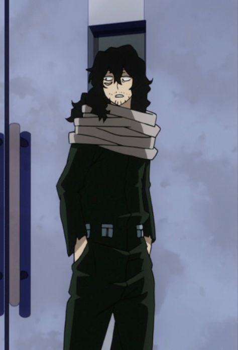 Aizawa Full Body Picture, Mr Azaiwa, Eraserhead Mha, My Hero Academia Eraserhead, Shota Aizawa, Shouta Aizawa, Aizawa Shouta, Emo Guys, Hero Costumes