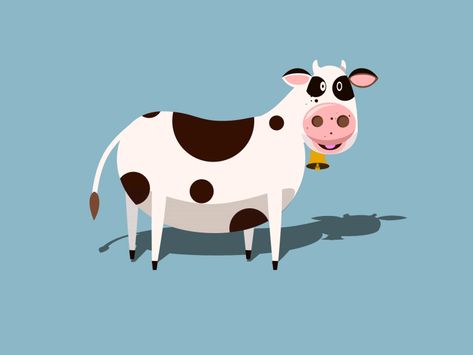 Animated Cow, Free Cartoon Characters, Walk Cycle, Happy Stickers, Animal Sounds, Free Cartoons, Cartoon Gifs, Cute Gif, Cartoon Characters