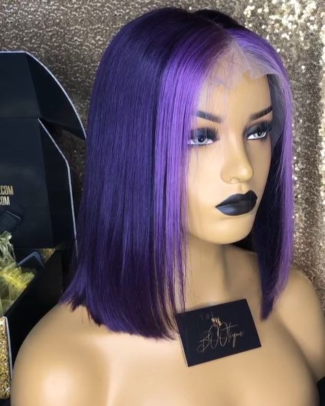 Purple Lace Front Wig, Purple Lace Front, Lacefront Wigs, Wigs Collection, Lux Hair, Colorful Wigs, Dark Purple Hair, 2020 Hairstyles, Hairstyles Inspiration