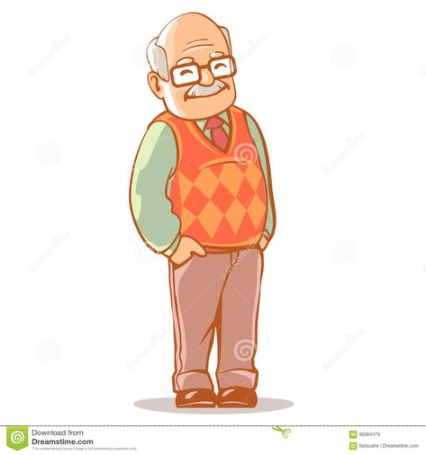 Grandfather stock vector. Illustration of character, image - 86364474 Grandfather Cartoon, Man Wearing Glasses, 가족 일러스트, Old Grandpa, Man Sketch, Comic Layout, Man Illustration, Cartoon Sketches, Cartoon Faces