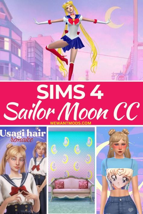 With this collection of sims 4 sailor moon cc, your sims will be ready to take on the negaverse. Get everything from Serena's bun hair to Sailor Moon clothing and poses. Sailor Moon Poses, Moon Poses, Sailor Moon Pose, Sailor Moon Hair, Sims 4 Cas Background, Moon Clothing, Sailor Moon Tattoo, Sailor Moon S, Moon Top