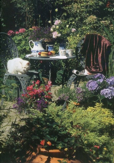 Imagem de cat and garden Cottage In The Woods, Garden Images, Cottage Core Aesthetic, Cottagecore Aesthetic, Back Gardens, + Core + Aesthetic, Album Design, Garden Cottage, Nature Aesthetic