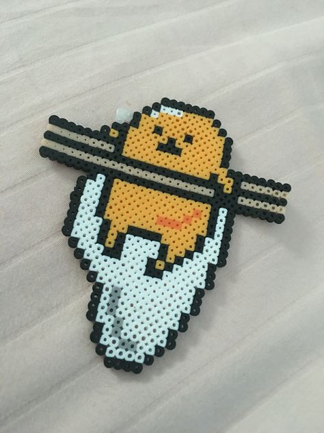 Gudetama Perler Hama Fuse Beads Gudetama Perler, Beads Perler, Modele Pixel Art, Hamma Beads Ideas, Rainbow Unicorn Party, Easy Perler Bead Patterns, Perler Creations, Pixel Beads, Pearl Beads Pattern