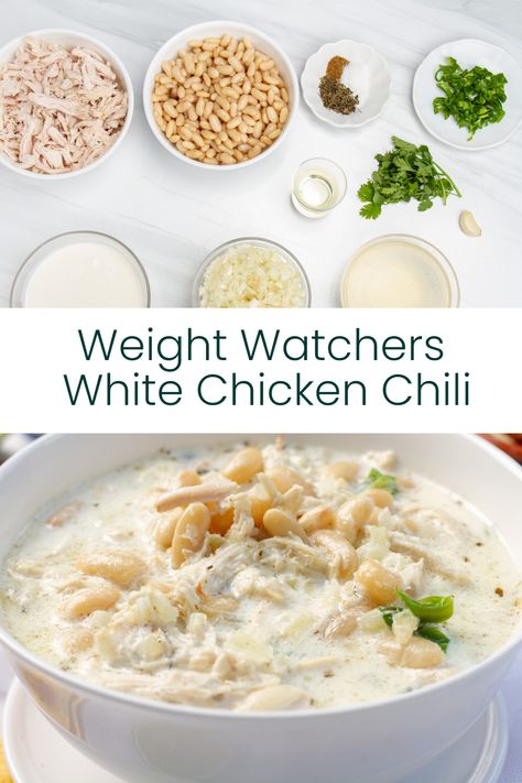 Weight Watchers White Bean Chicken Chili, Ww Chicken Chili Crock Pot, Ww White Chicken Chili Crock Pot, We White Chicken Chili, White Chicken Chili Skinnytaste, Optavia White Chicken Chili, Ww White Bean Chicken Chili, Bariatric White Chicken Chili, Low Calorie White Chicken Chili Crockpot