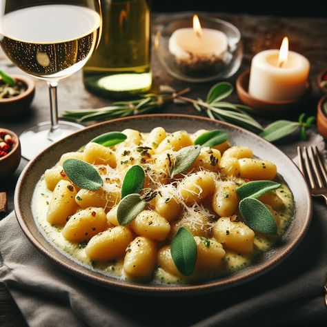 Cooking up Joy - Made with love: Gnocchi with Sage-Butter Sauce Brown Butter Gnocchi, Butter Gnocchi, Sage Brown Butter, Sage Butter Sauce, Cauliflower Gnocchi, How To Cook Gnocchi, Smaller Portions, Sage Butter, Homemade Gnocchi