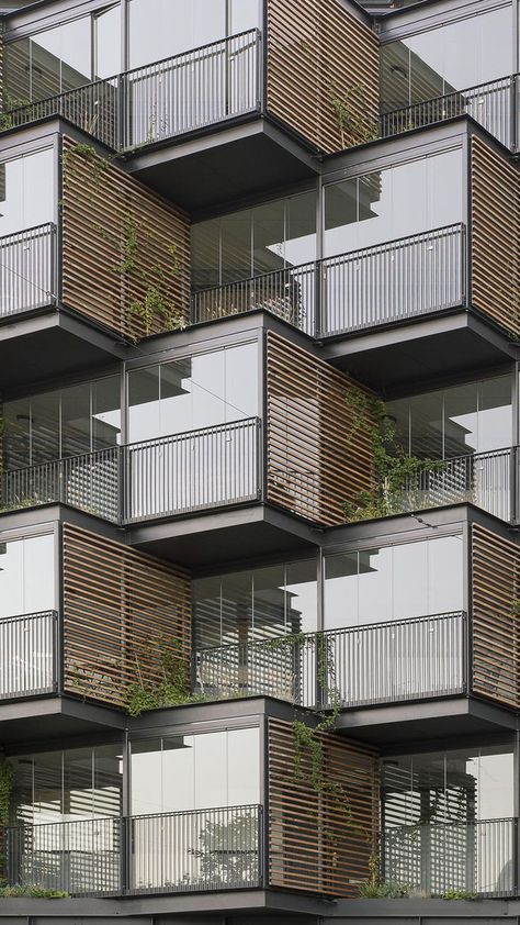 Balconies provide residents with great views while literally and figuratively looking down on the neighbours, but they also offer numerous other advantages. #architonic #architecture #exteriordesign #dacade #building Vertical Building Facade, Beautiful Balcony, Apartment Exterior, Concept Models Architecture, House Interior Design Styles, Residential Building Design, Hotel Building, Architecture Ideas, Apartment Architecture