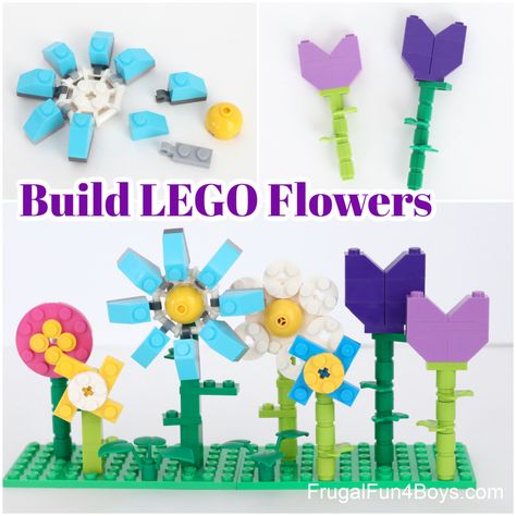 Lego Stem, Lego Diy Crafts, Lego Camp, Diy Toddler Toys, Lego Crafts, Stem Club, Lego Building Ideas, Lego Flowers, Lego Challenge