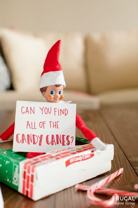 Have a bunch of extra candy canes? We have so many at Christmas time. Use the Elf on the Shelf Candy Cane Ideas for your North Pole visitor! #FrugalCouponLiving #ElfontheShelf #ElfontheShelfIdeas #ElfIdeas #funnyelfideas #funnyelfontheshelf #elfprintables #freeelfprintables #printables #freeprintables #candycanes Elf On The Shelf And Candy Canes, Candy Cane Ideas, Candy Cane Game, Giant Candy Cane, Elf Printables, Elf Ideas Easy, Elf Games, Candy Cane Crafts, Awesome Elf On The Shelf Ideas