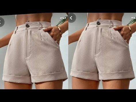 How To Make A Short Pants Pattern For Beginners/ How To Draft A Short Pattern - YouTube How To Sew A Short Pants, Short Pants Pattern, Tools Organizer, Pattern Step By Step, Sewing Shorts, Diy Sewing Tutorials, Sewing Pants, Sewing Machine Projects, Shorts Tutorial