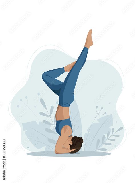 Yoga Theory, Exercise Illustration, Yoga Shoulder, Yoga Painting, Yoga Cartoon, Son Photo Ideas, Headstand Yoga, Yoga Facts, Yoga Handstand