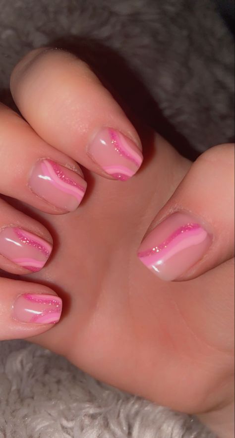 Gel Nails Nail Ideas Really Short, Polish Ideas, Pink Nails Natural Nail, Short Nail Set Square, Nail Inspo For Natural Nails, Designs For Really Short Nails, Nails For Sixth Graders, Nail Designs For Little Kids, Nail Ideas On Natural Nails Short