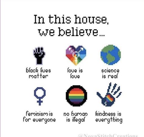 Subversive Cross Stitch Patterns, Rainbow Drawing, Black Lives Matter Art, Matter Science, Subversive Cross Stitch, Human Kindness, In This House We, In This House, Stitch Art