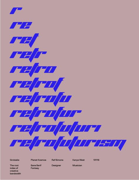 Planet Kosmos - Font licensed for commercial use by Kanye West and Raf Simons. Trend watch 2017: Retro Futurism. You heard it here first. Retro Futurism Font, Planet Kosmos Font, Retro Futurism Typography, Retro Futurism Graphic Design, Raf Simmons, Retro Futurism, Design Inspo, Typography, Graphic Design