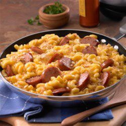 Skillet Mac and Cheese & Kielbasa Skillet Mac And Cheese, Kielbasa Recipes, Chicken Apple Sausage, Kielbasa Sausage, Mac Cheese, Andouille, Kielbasa, Pepper Jack, Smoked Sausage