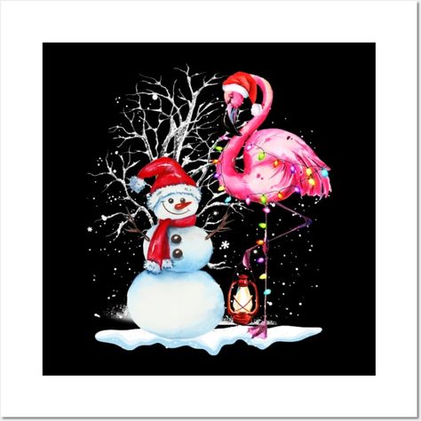 Awesome Flamingo Snowman Winter Snow Merry Christmas - Awesome Flamingo Snowman Winter Snow - Posters and Art Prints | TeePublic Flamingo Happy Birthday, Tropical Christmas Cards, Waterslide Images, Flamingo Pool Parties, Shell Projects, Christmas Flamingo, Funny Flamingo, Hawaiian Christmas, Tropical Christmas